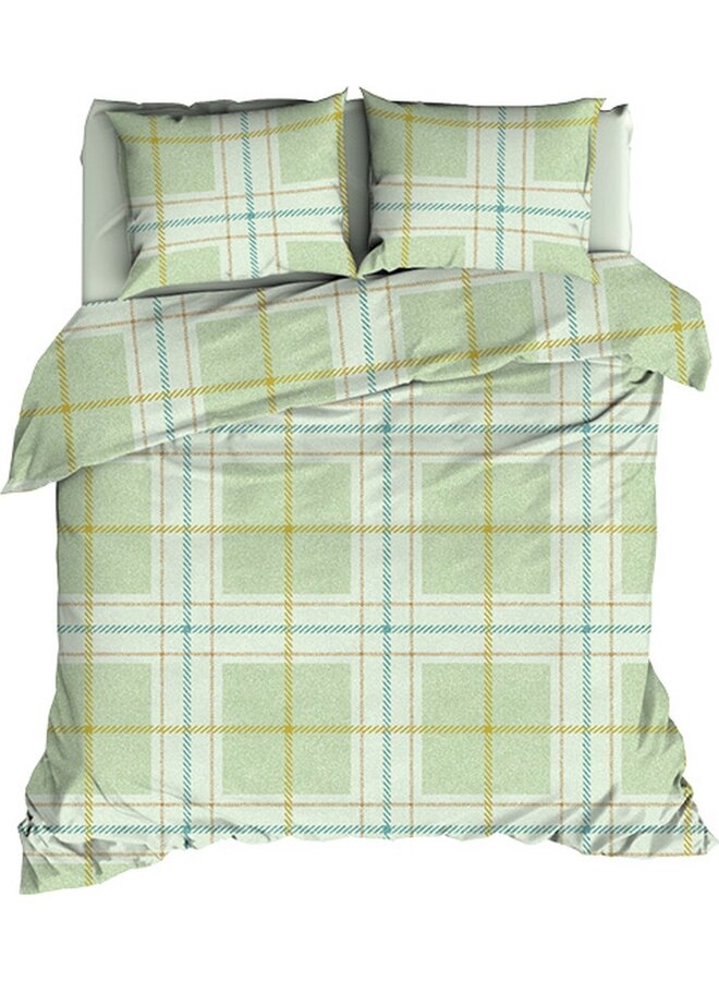 Romanette Dekbedovertrek Rubik Groen - Katoen