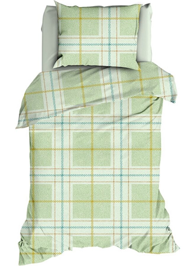 Romanette Dekbedovertrek Rubik Groen - Katoen