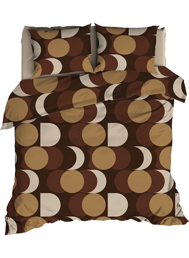 Dekbedovertrek Artballs Bruin - Katoensatijn PL1