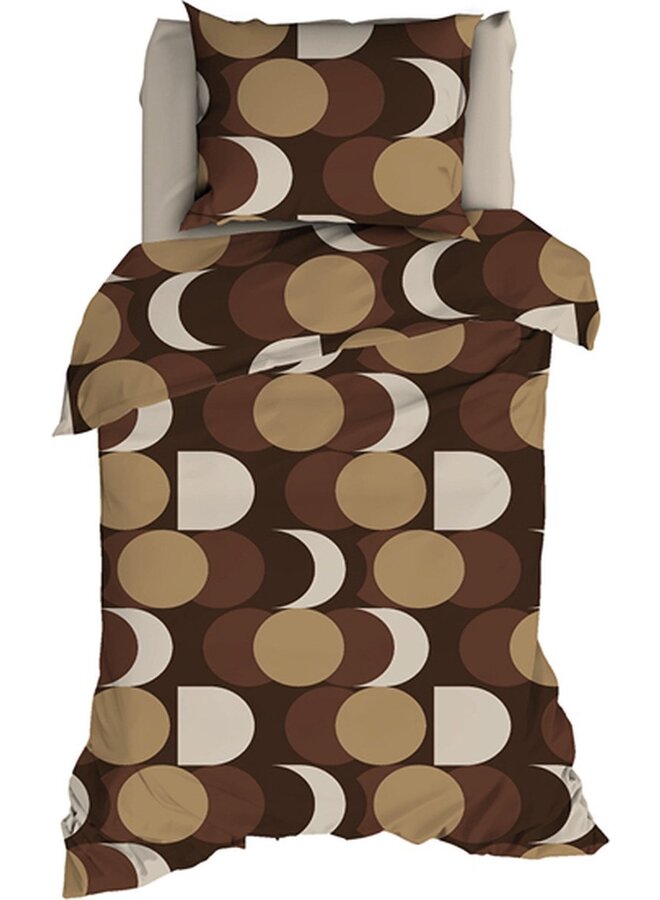 Satin d'Or Dekbedovertrek Artballs Bruin - Katoensatijn