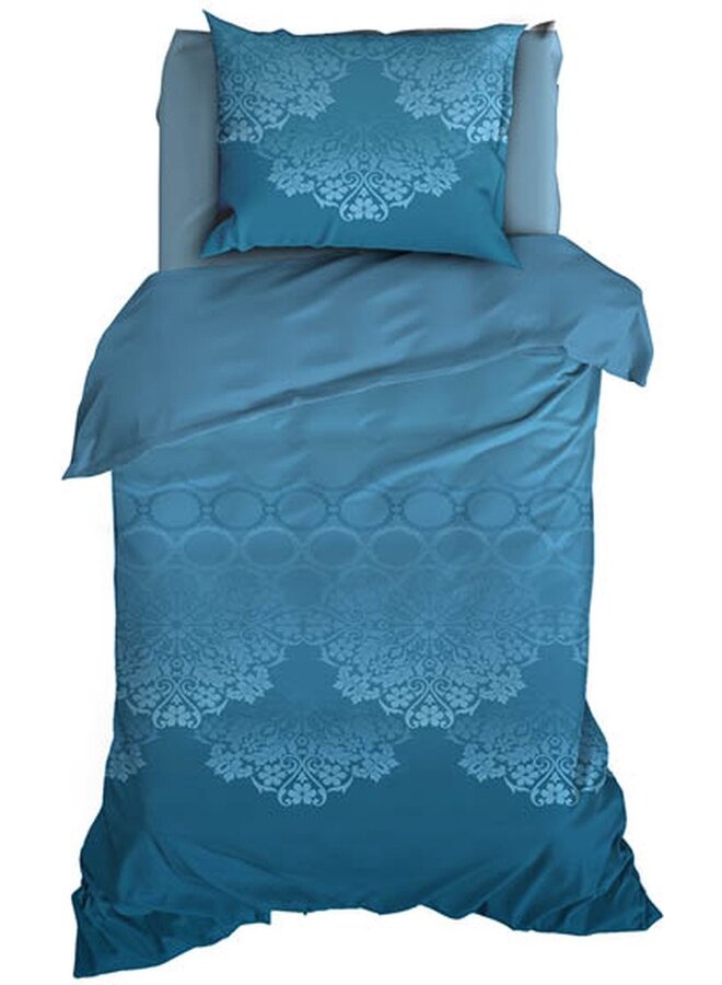 Satin d'Or Dekbedovertrek Baroque Teal- Katoensatijn