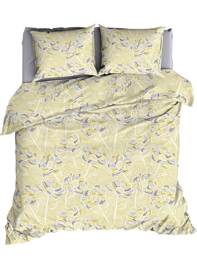 Dekbedovertrek Steffi Geelgroen - Katoensatijn PL1