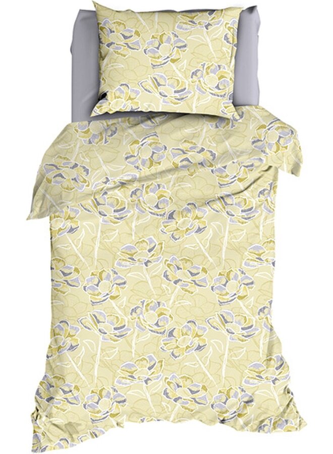 Satin d'Or Dekbedovertrek Steffi Geelgroen - Katoensatijn