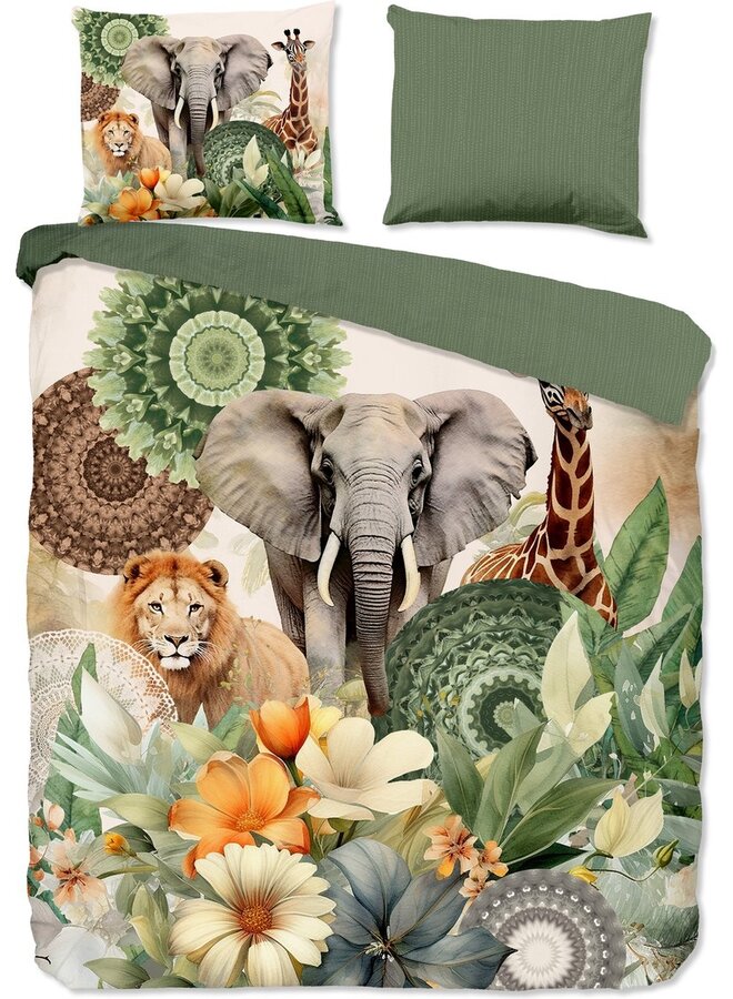 Dekbedovertrek Sagadar Groen - Katoensatijn PL1