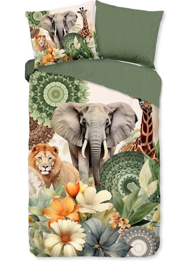 HIP Dekbedovertrek Sagadar Groen - Katoensatijn