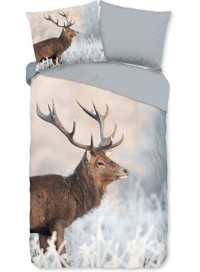 Good Morning Dekbedovertrek Wess Grijs - Katoen