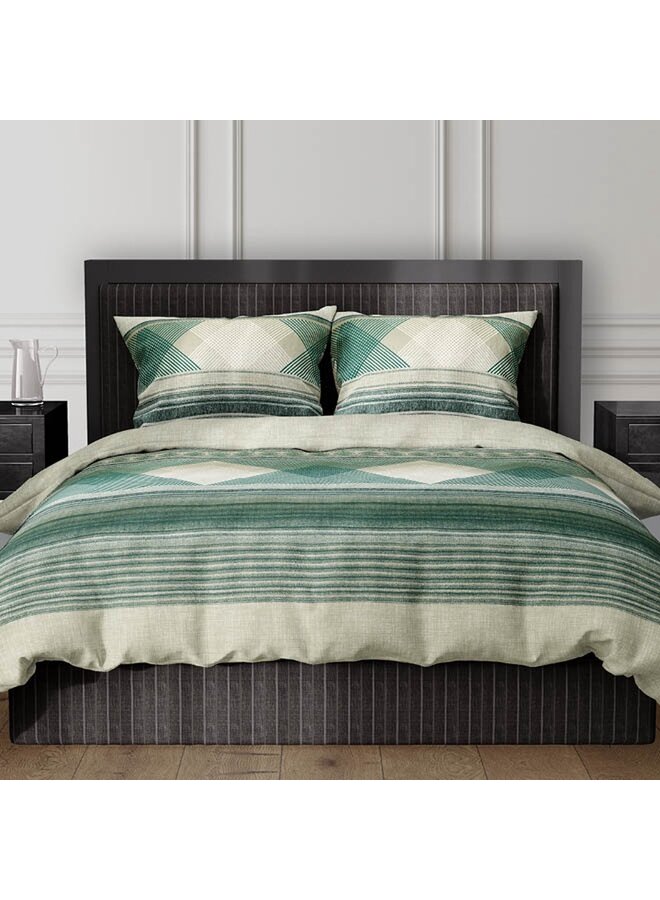 Satin d'Or Dekbedovertrek Courban Groen - Katoensatijn