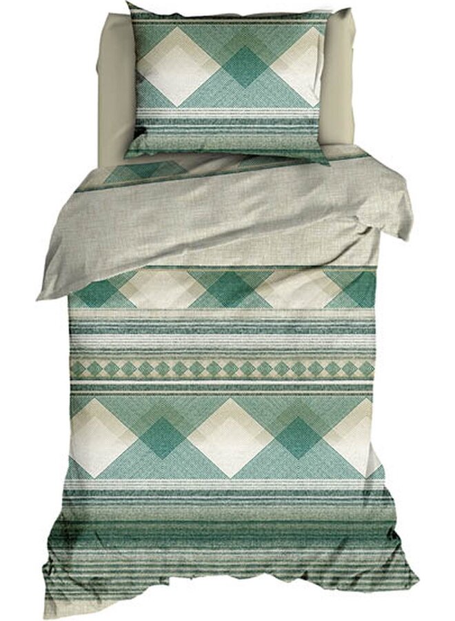 Satin d'Or Dekbedovertrek Courban Groen - Katoensatijn