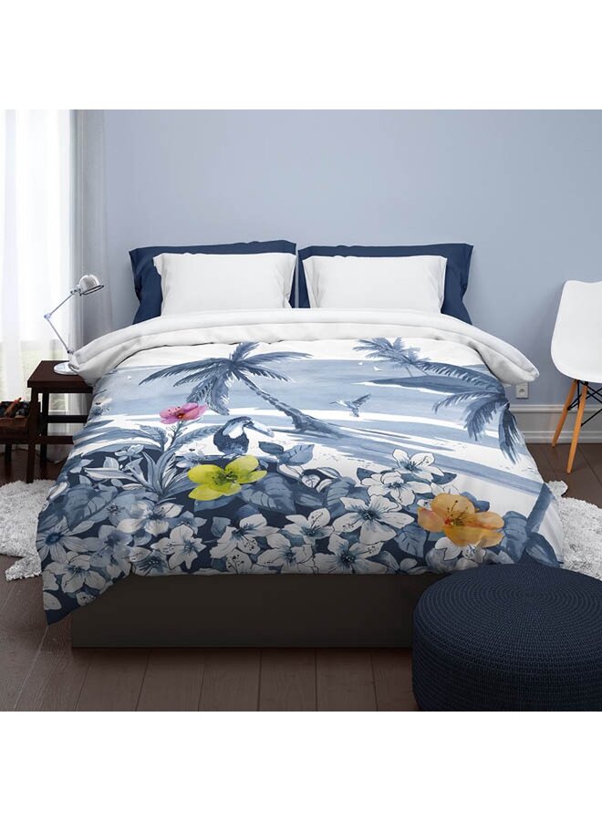 Satin d'Or Dekbedovertrek Lagoon Blauw - Katoensatijn