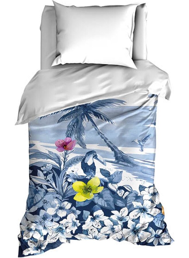 Satin d'Or Dekbedovertrek Lagoon Blauw - Katoensatijn