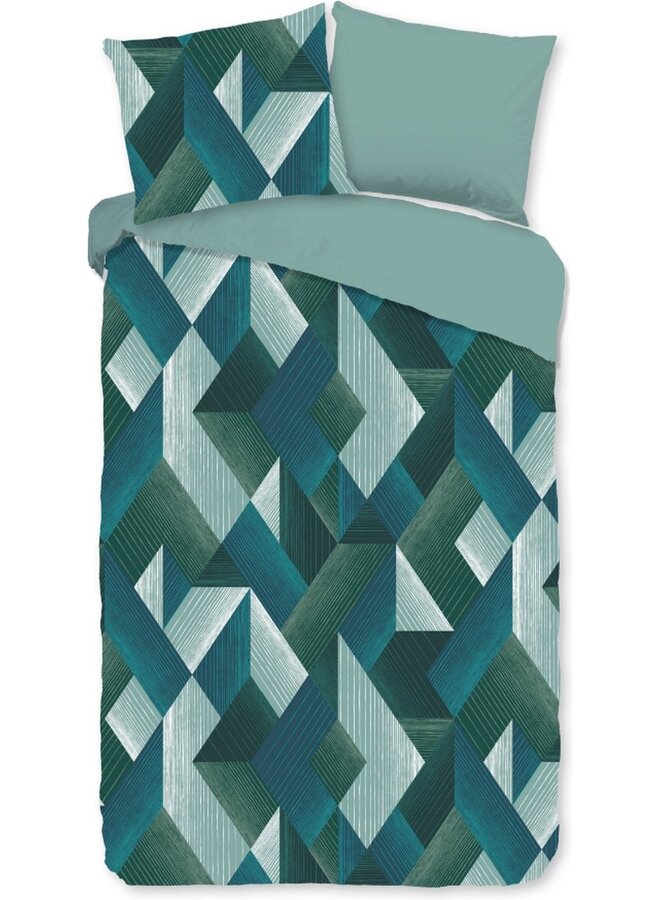 Good Morning Dekbedovertrek Novan Groen - Katoen