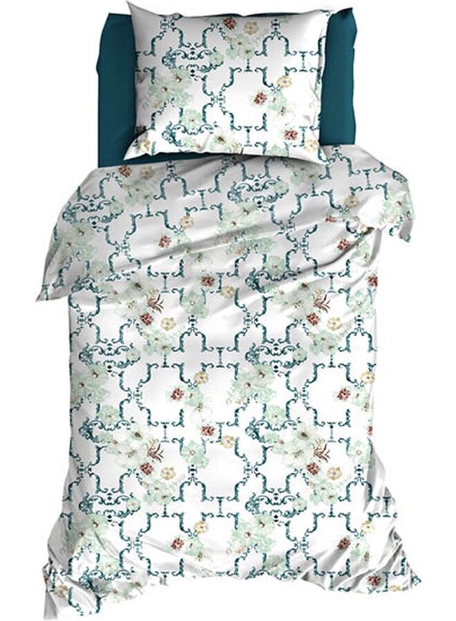 Satin d'Or Dekbedovertrek Viola Mint/Teal - Katoensatijn