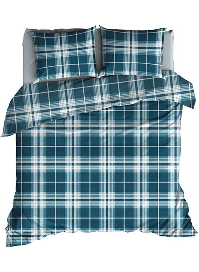 Satin d'Or Dekbedovertrek Banff Teal - Katoensatijn