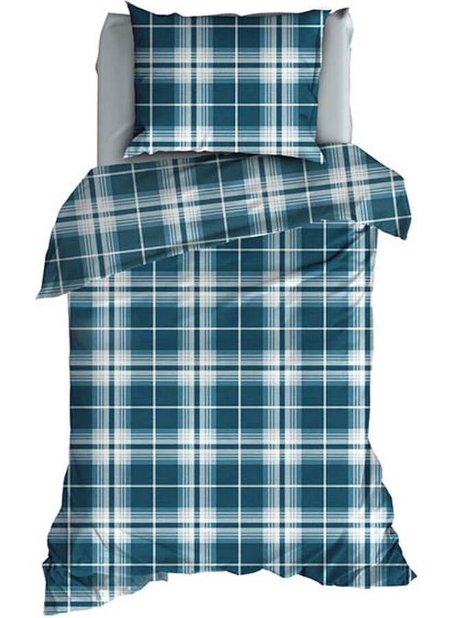 Satin d'Or Dekbedovertrek Banff Teal - Katoensatijn