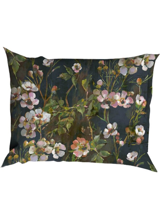 Satin d'Or Dekbedovertrek Bernice Antraciet/Oudroze - Katoensatijn