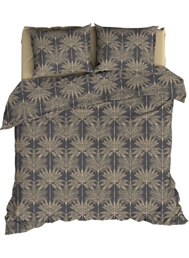 Satin d'Or Dekbedovertrek Palmyra  Antraciet - Katoensatijn