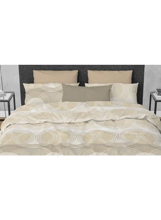 Romanette Katoen/Satijn Dekbedovertrek Zand