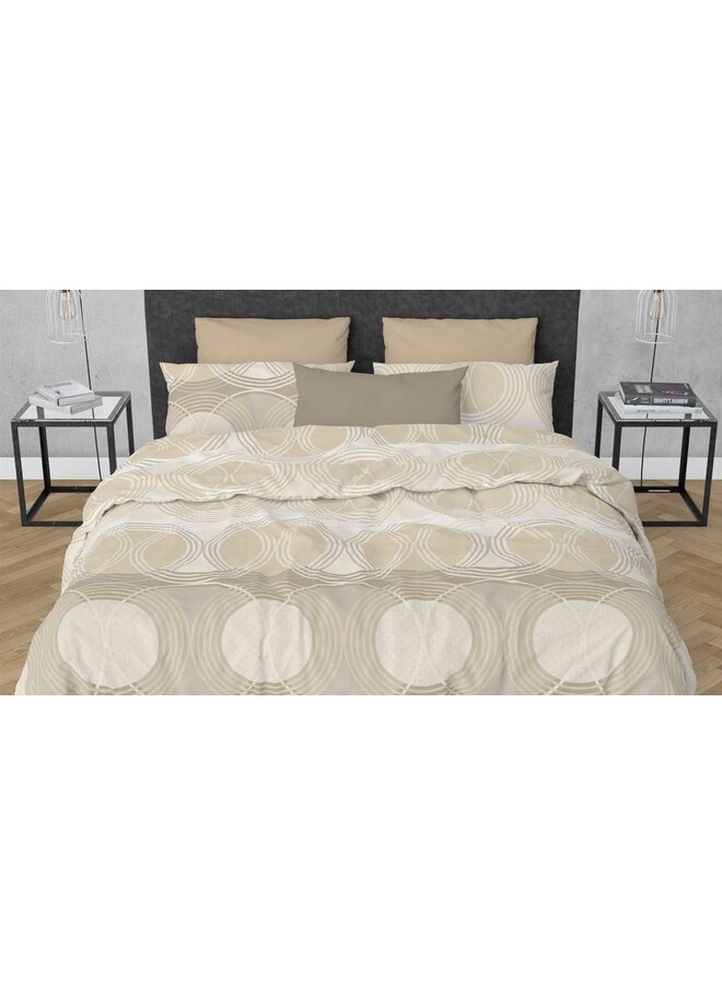 Romanette Katoen/Satijn Dekbedovertrek Zand