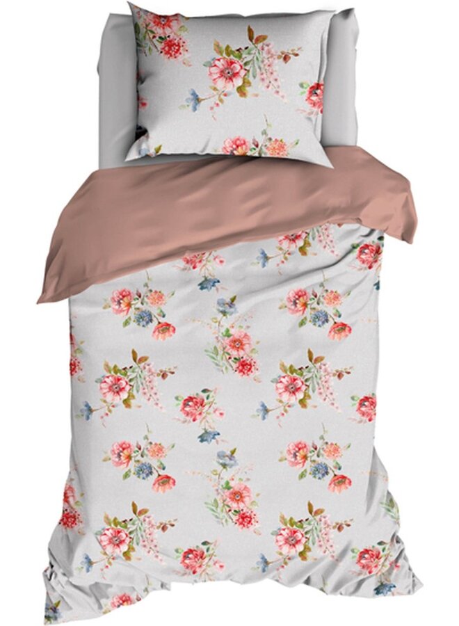 Romanette Katoen/Satijn Dekbedovertrek Grijs