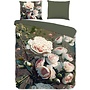 Pure Dekbedovertrek White Roses Groen - Microvezel