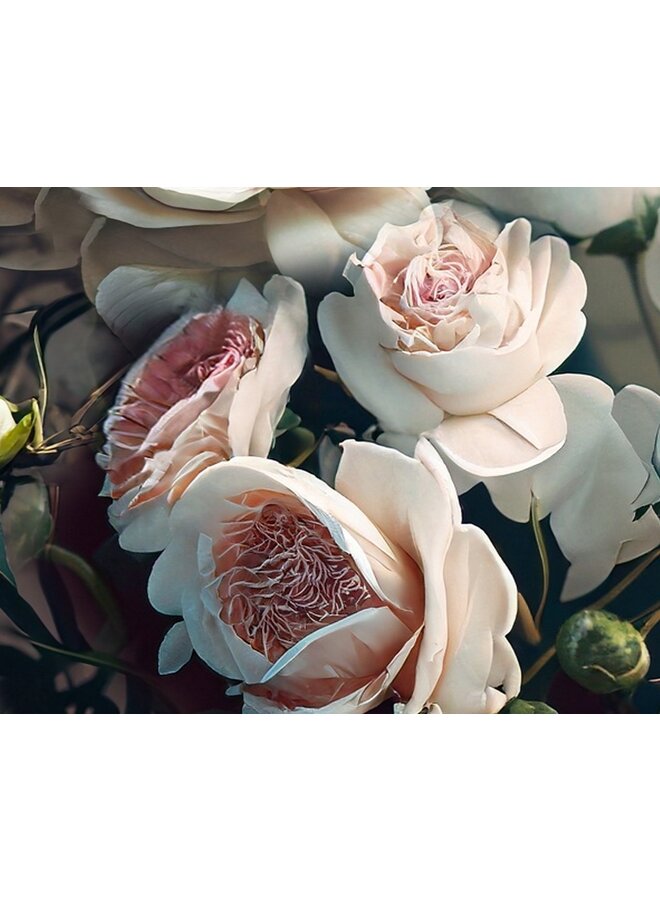 Pure Dekbedovertrek White Roses Groen - Microvezel