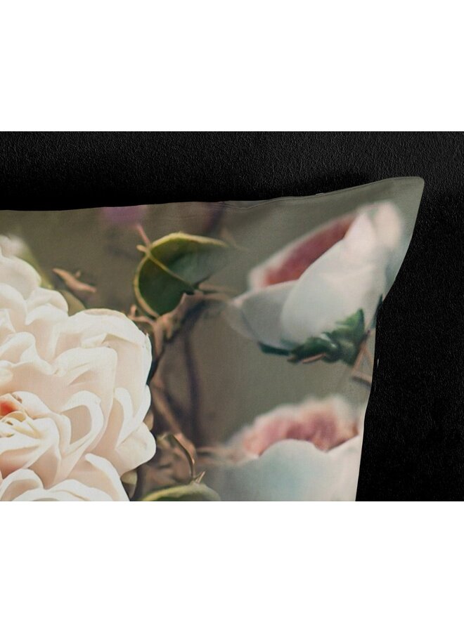 Pure Dekbedovertrek White Roses Groen - Microvezel