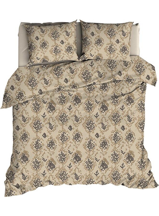 Satin d'Or Dekbedovertrek Blake Beige - Katoensatijn