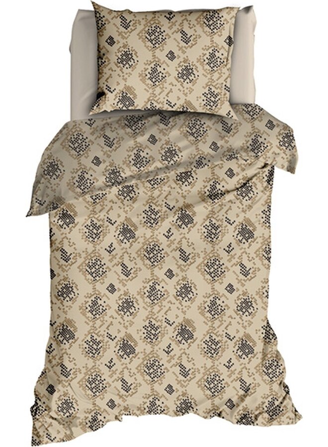 Satin d'Or Dekbedovertrek Blake Beige - Katoensatijn