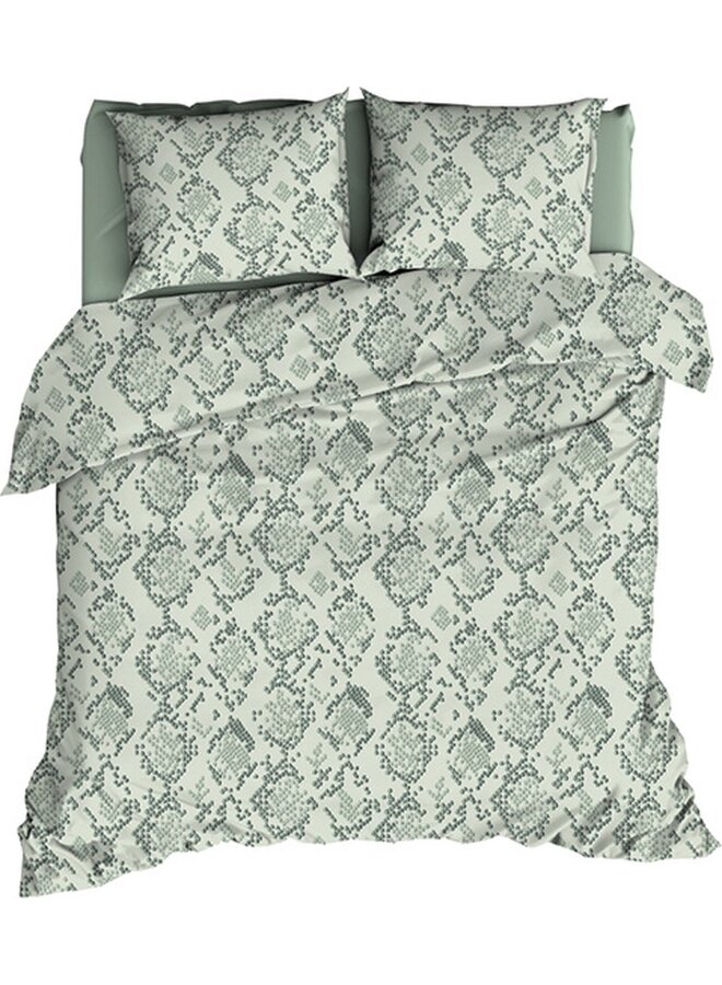 Dekbedovertrek Blake Groen - Katoensatijn PL1