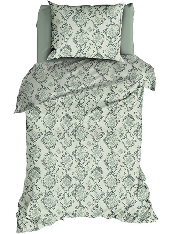 Satin d'Or Dekbedovertrek Blake Groen - Katoensatijn