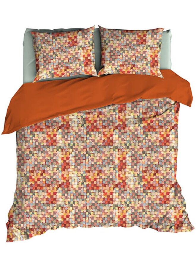 Dekbedovertrek Mosaic Terra - Katoensatijn PL3