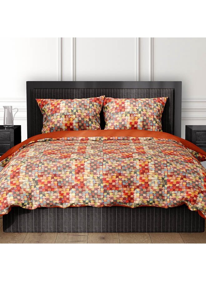 Satin d'Or Dekbedovertrek Mosaic Terra - Katoensatijn