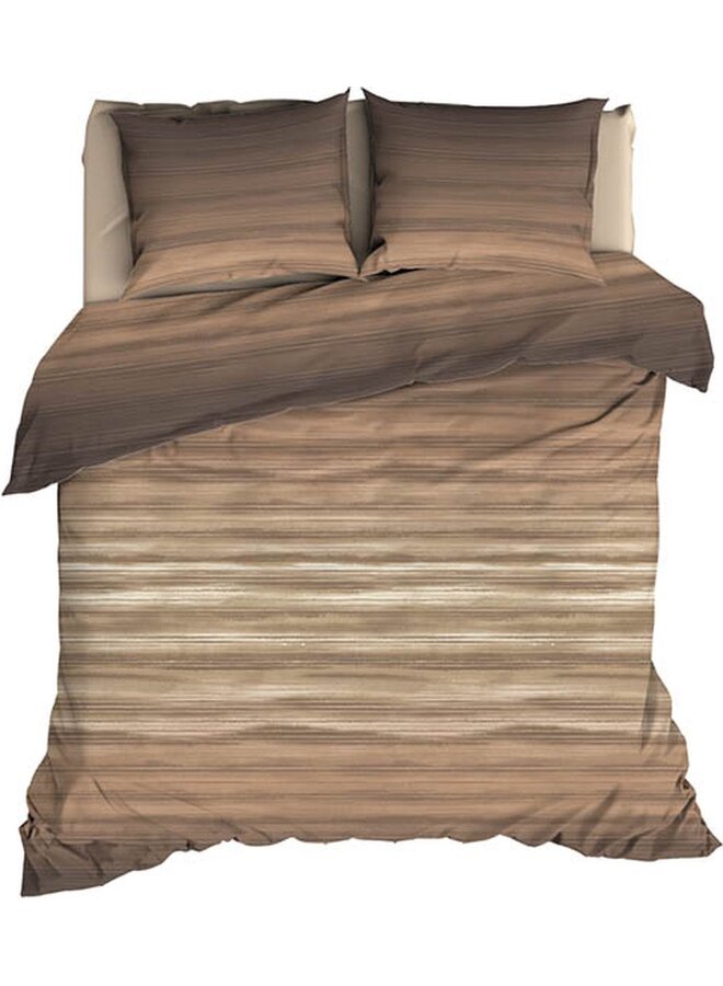 Dekbedovertrek Fluvius Bruin - Katoensatijn PL1