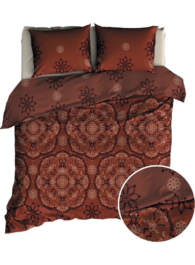 Dekbedovertrek Burletto Bruin - Katoensatijn PL1