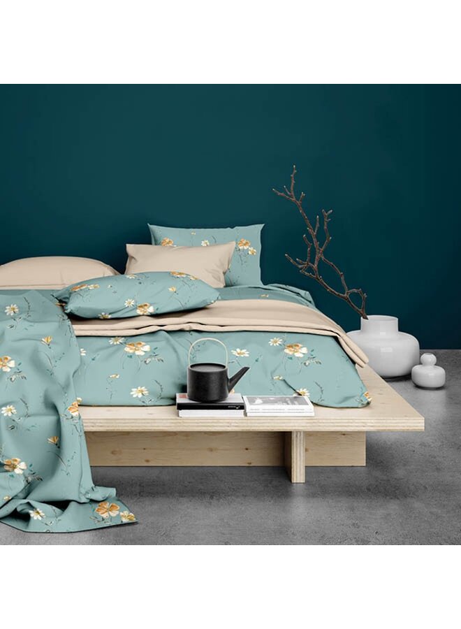 Satin d'Or Katoen/Satijn Dekbedovertrek Groen