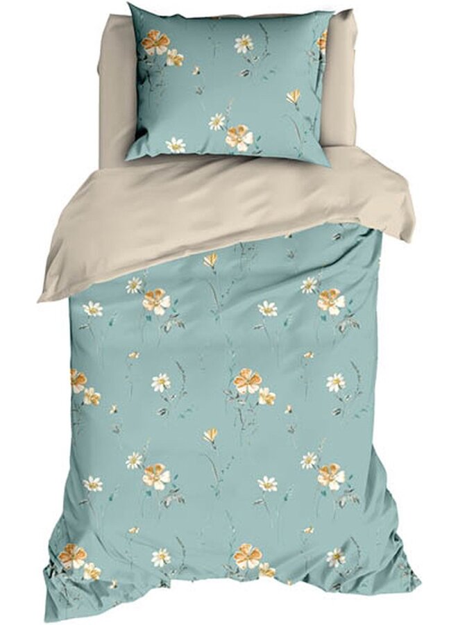 Satin d'Or Katoen/Satijn Dekbedovertrek Groen