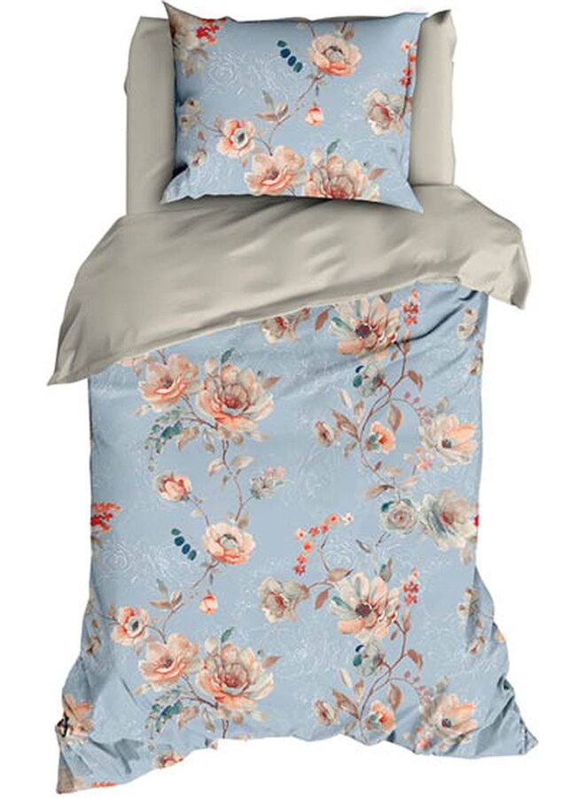 Satin d'Or Dekbedovertrek Charlotte Blauw - Katoensatijn