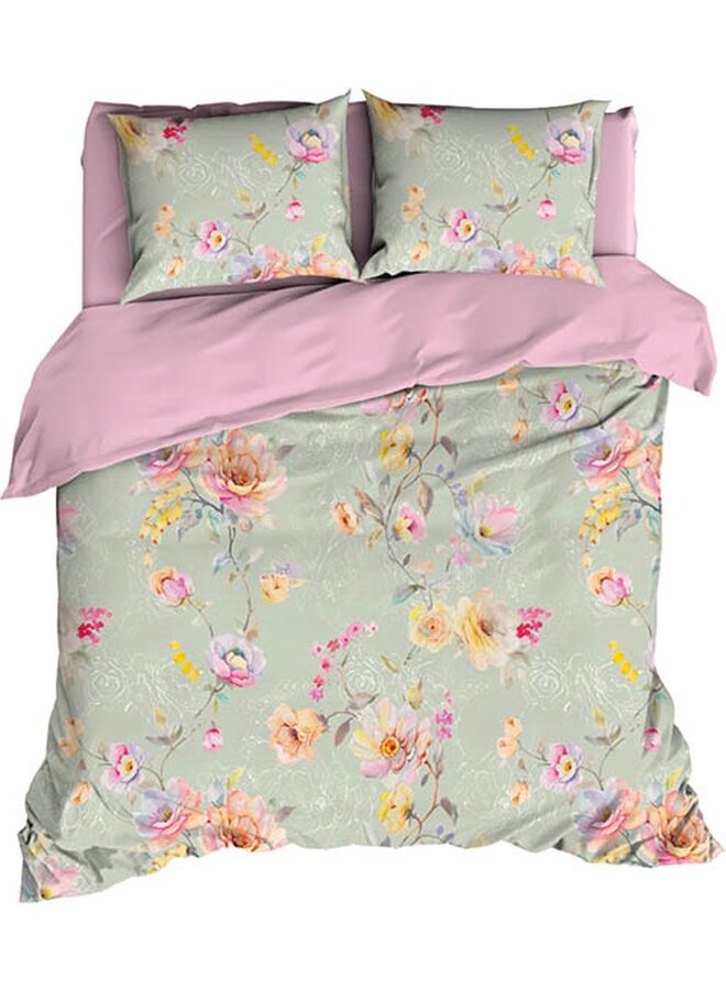 Dekbedovertrek Charlotte Groen - Katoensatijn PL1