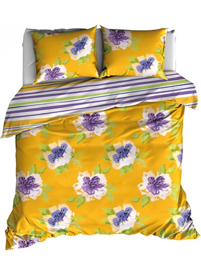 Dekbedovertrek Thirza Geel - Katoensatijn