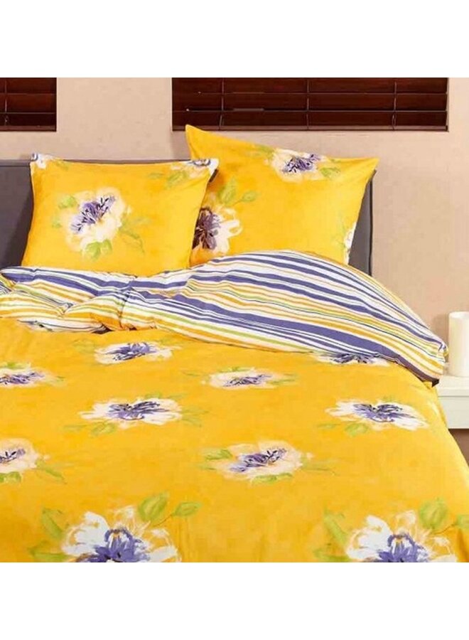 Satin d'Or Dekbedovertrek Thirza Geel - Katoensatijn