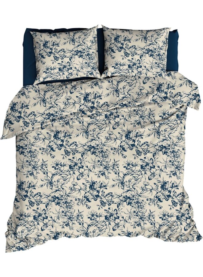 Dekbedovertrek Guirlande Navy - Katoensatijn PL1