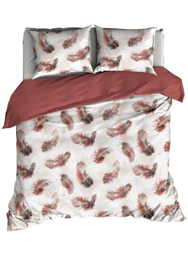 Satin d'Or Dekbedovertrek Plumka Rood - Katoensatijn