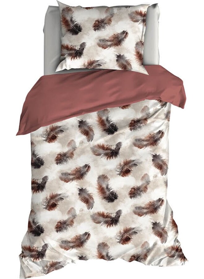 Satin d'Or Dekbedovertrek Plumka Rood - Katoensatijn