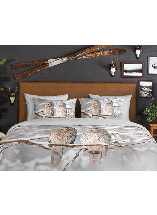 Good Morning Dekbedovertrek Febe Grijs - Flanel