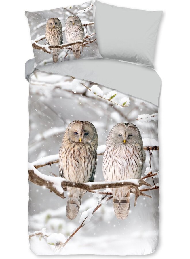 Good Morning Dekbedovertrek Febe Grijs - Flanel