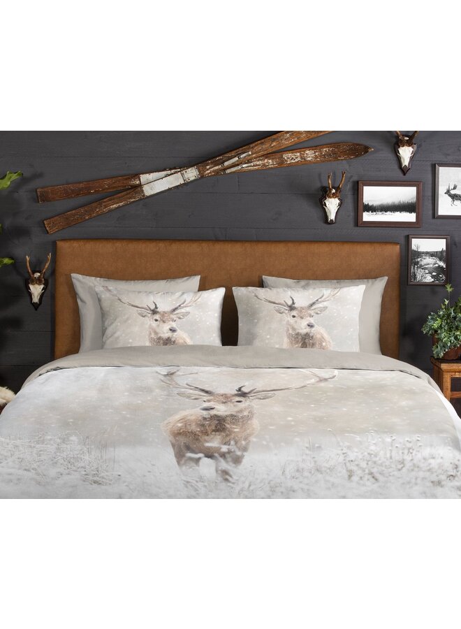 Good Morning Dekbedovertrek Snowydeer Zand - Flanel