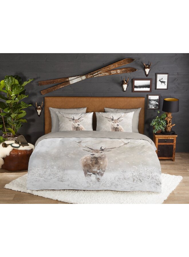 Good Morning Dekbedovertrek Snowydeer Zand - Flanel