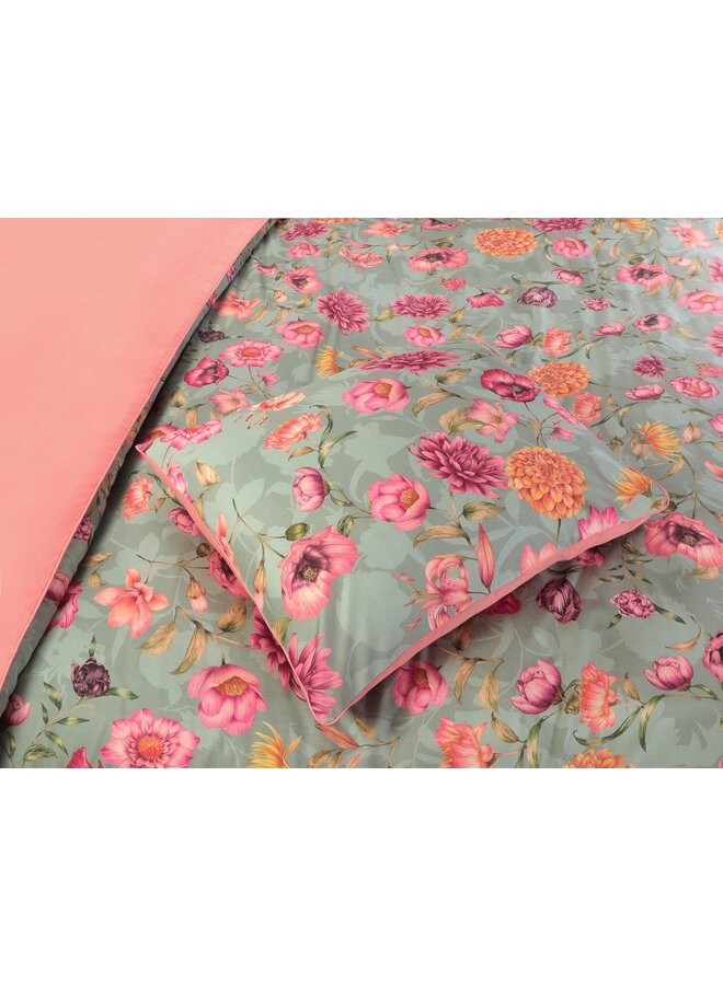 Papillon Dekbedovertrek Lauren Groen - Katoensatijn