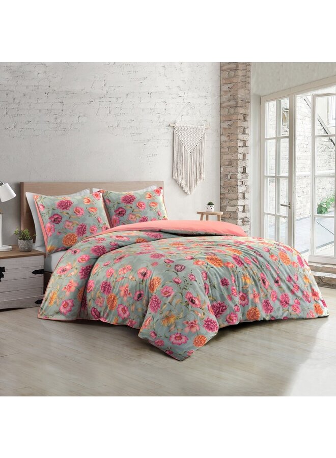 Papillon Dekbedovertrek Lauren Groen - Katoensatijn