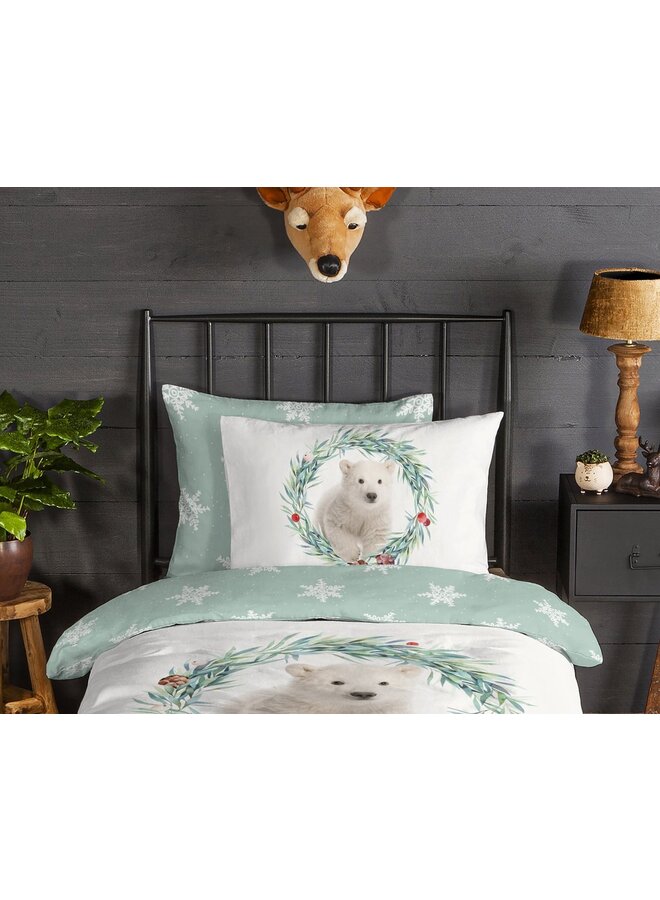 Good Morning Dekbedovertrek Kids Icebear Ecru - Katoen